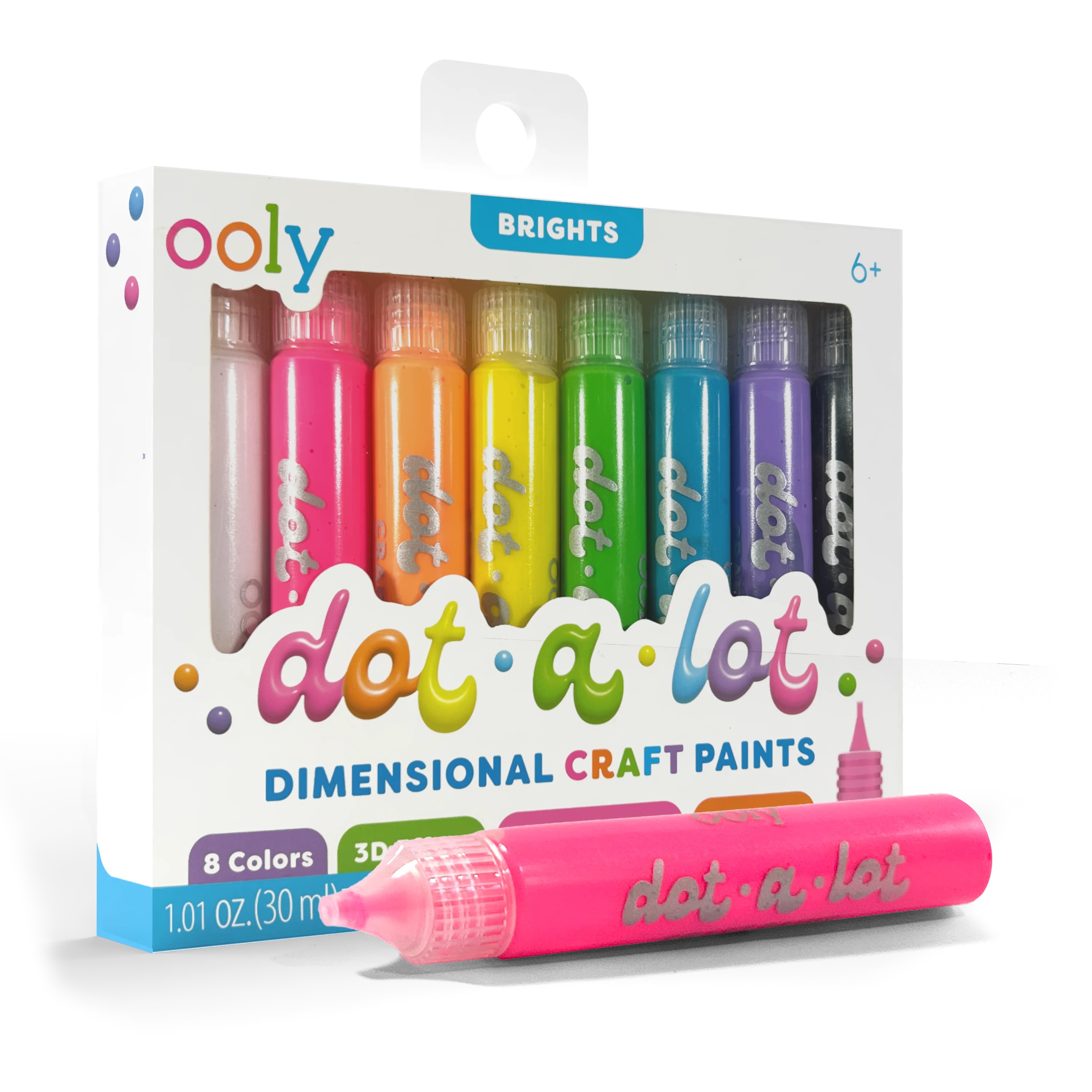 Dot-a-Lot 3D Dimensional Craft Paint - Brights - Set of 8 | OOLY