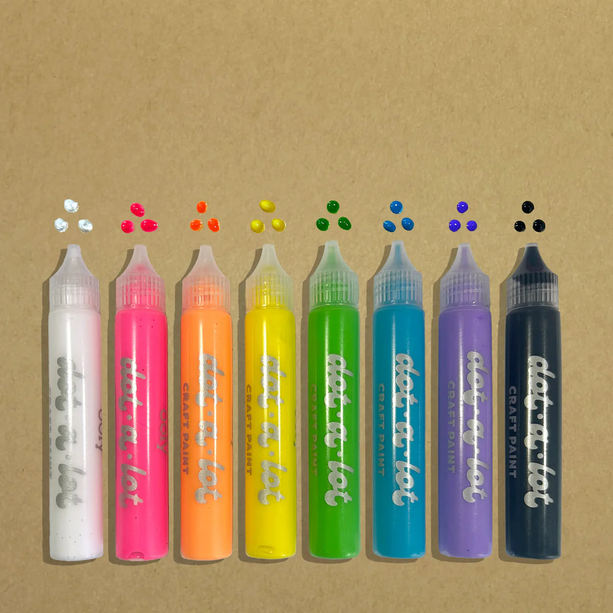 Dot-a-Lot 3D Dimensional Craft Paint - Brights - Set of 8 | OOLY