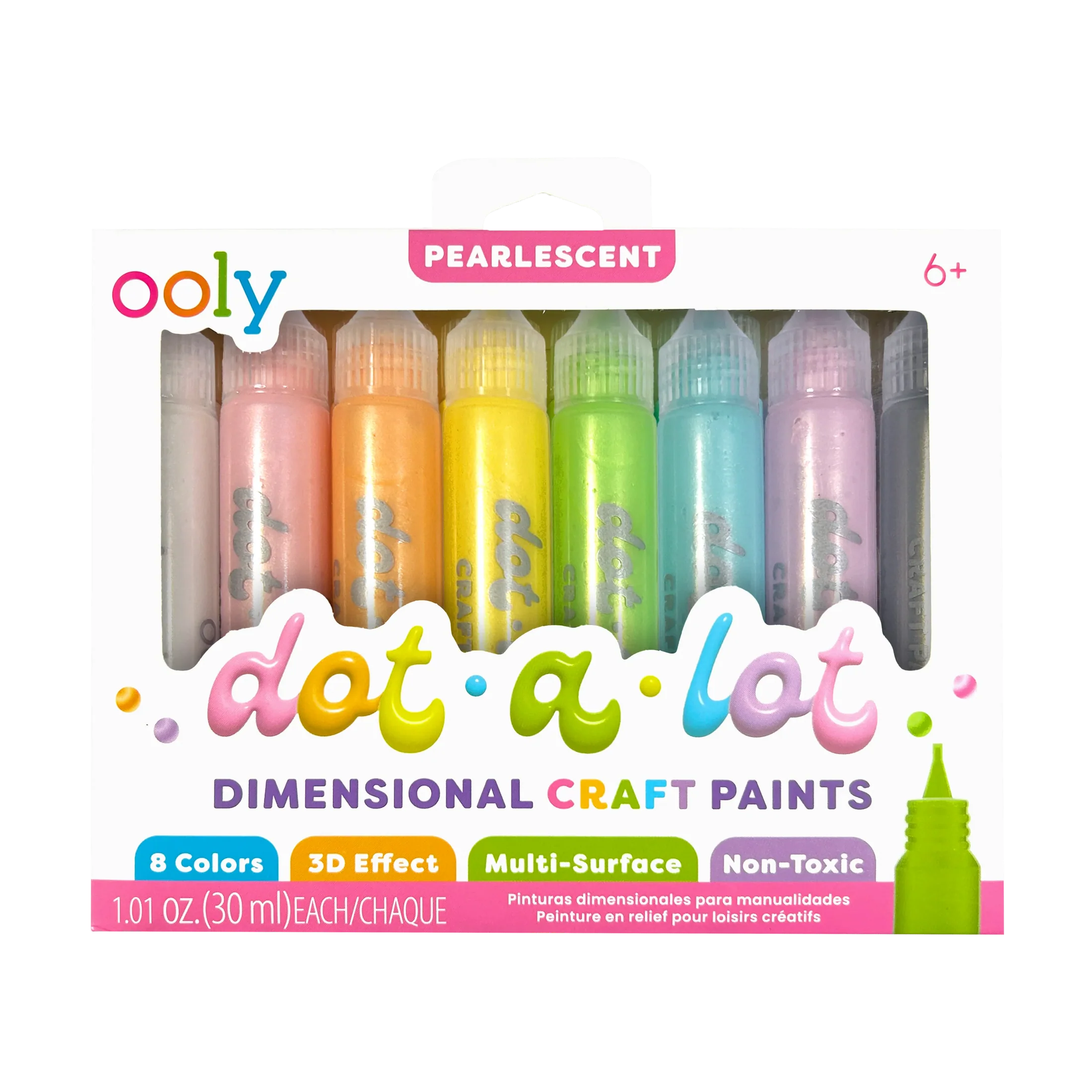 Dot-a-Lot 3D Dimensional Craft Paint - Pearlescent - Set of 8 | OOLY