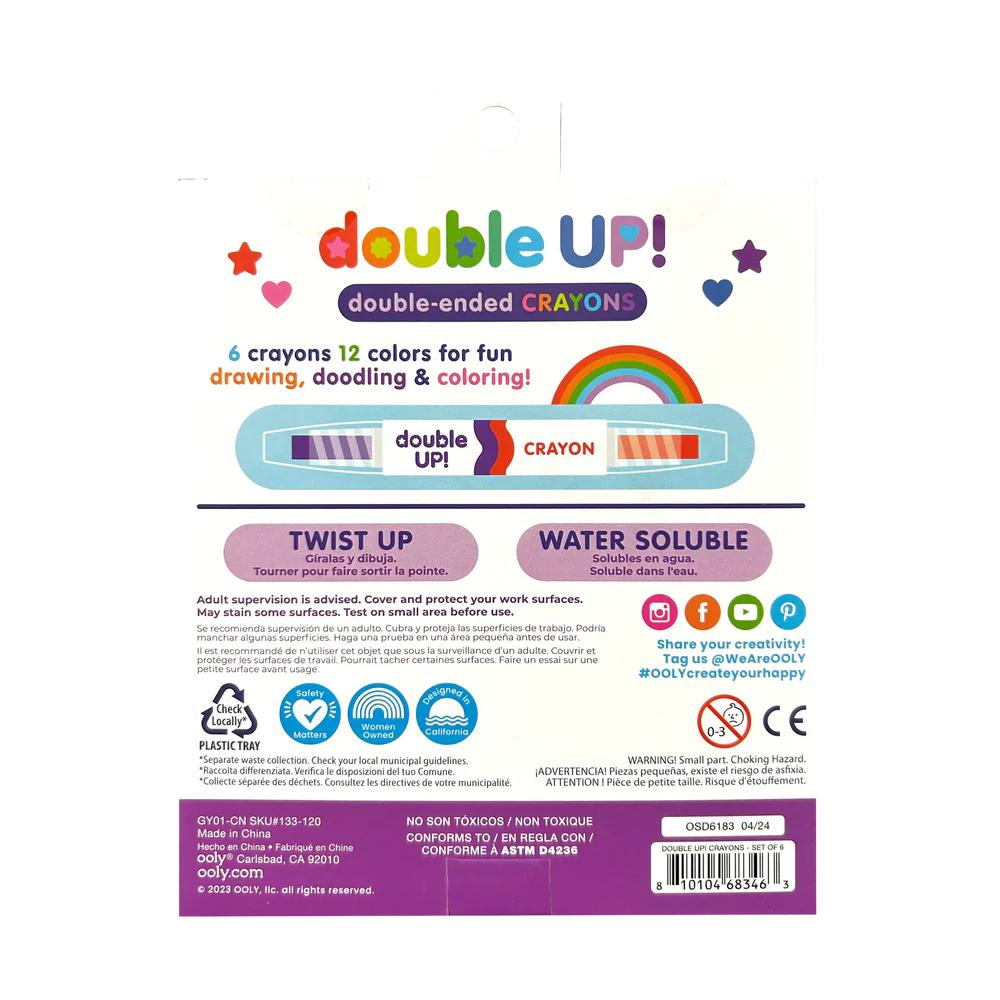 Double Up! Double-Ended Crayons - Set of 6 | OOLY