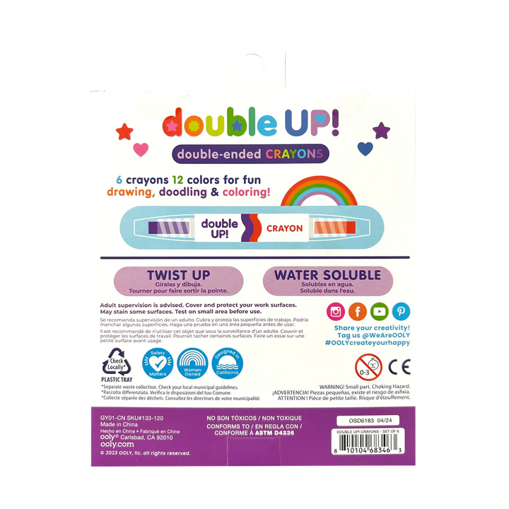 Double Up! Double-Ended Crayons - Set of 6 | OOLY