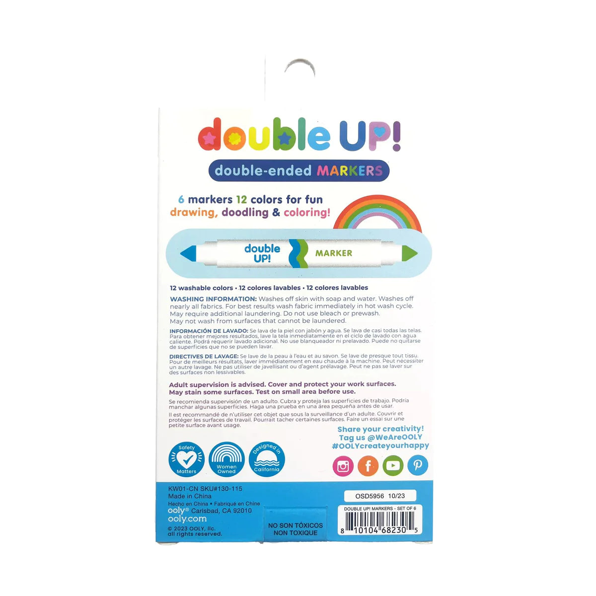 Double Up! Double-Ended Markers - Set of 6 | OOLY