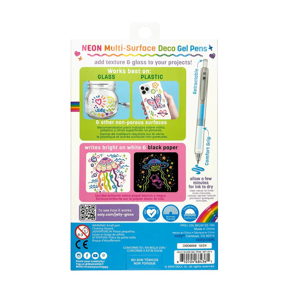 Jelly Gloss Neon Multi-Surface Deco Gel Pens | OOLY