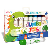 Jumbo Jots - 8 Dual Tip Dinosaur Markers | OOLY