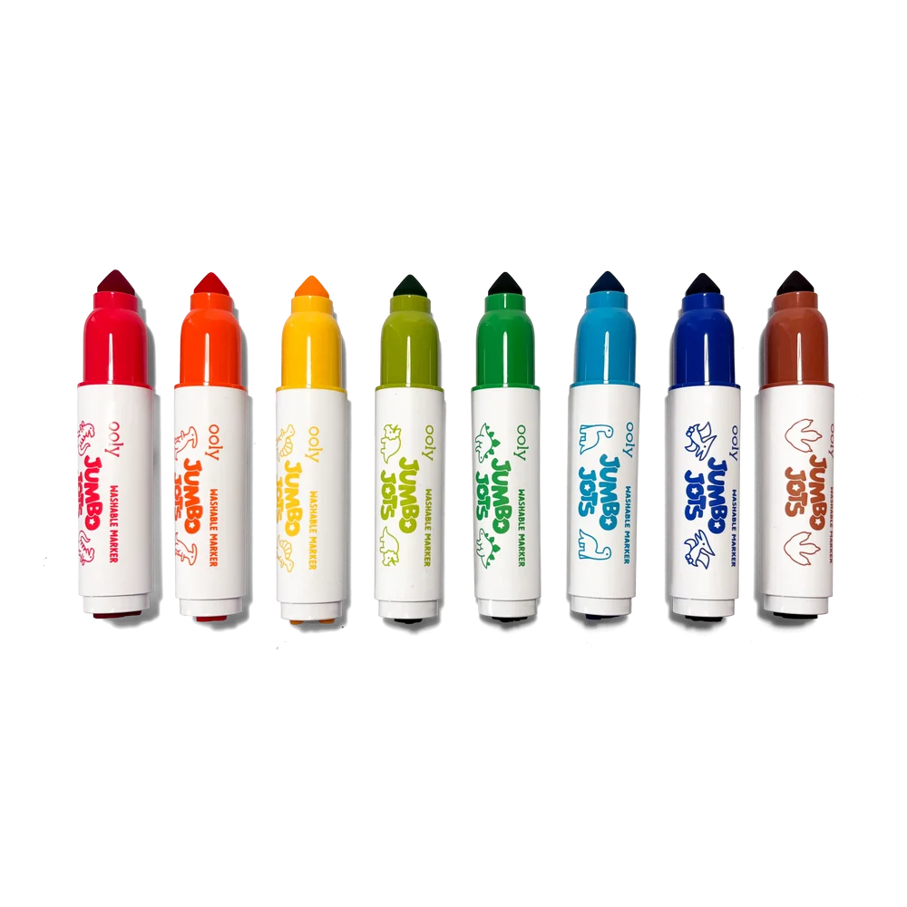 Jumbo Jots - 8 Dual Tip Dinosaur Markers | OOLY