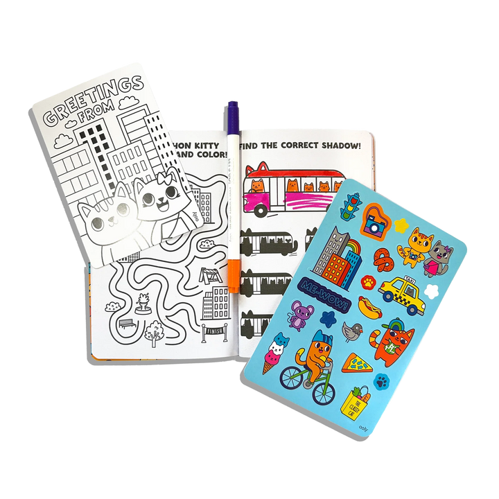 Let's Go! Activity & Coloring Kit - Kitty in the City | OOLY