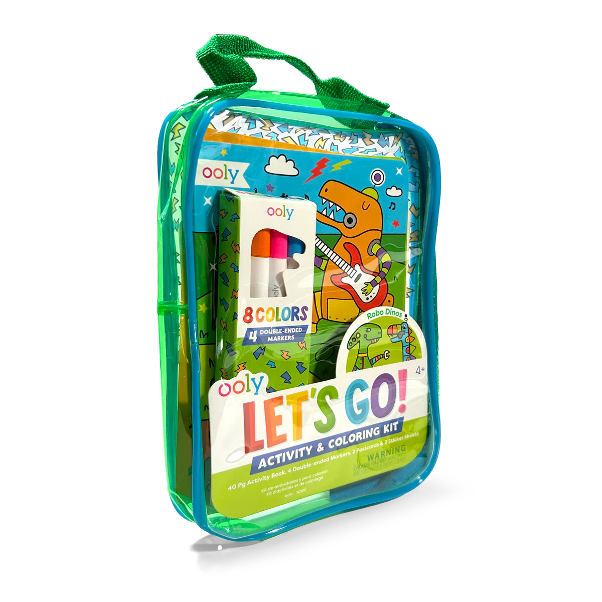 Let's Go! Activity & Coloring Kit - Robo Dinos | OOLY