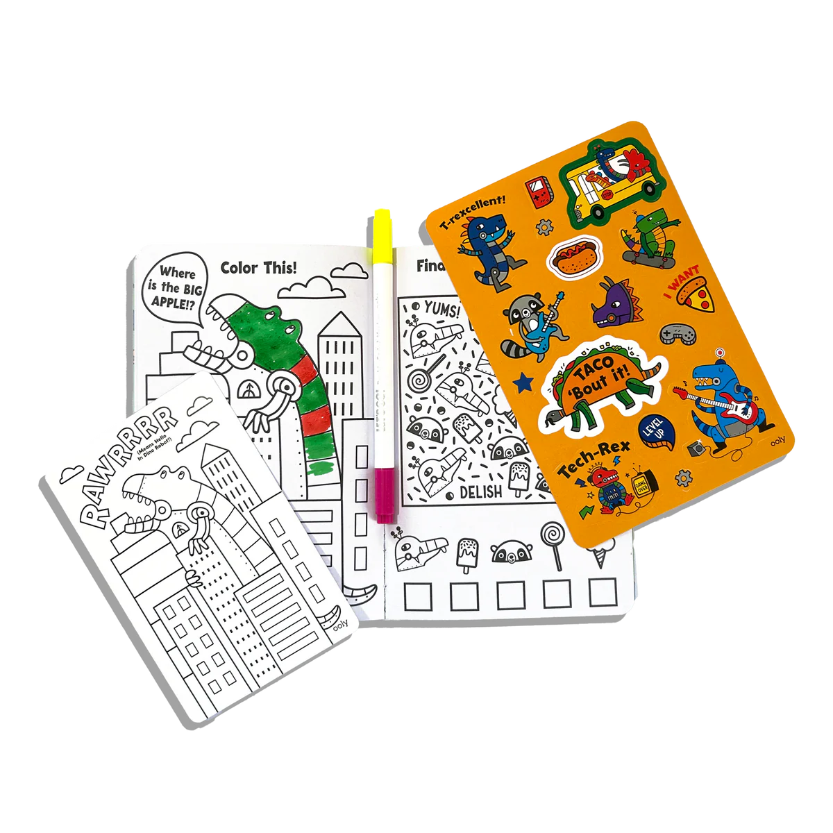 Let's Go! Activity & Coloring Kit - Robo Dinos | OOLY
