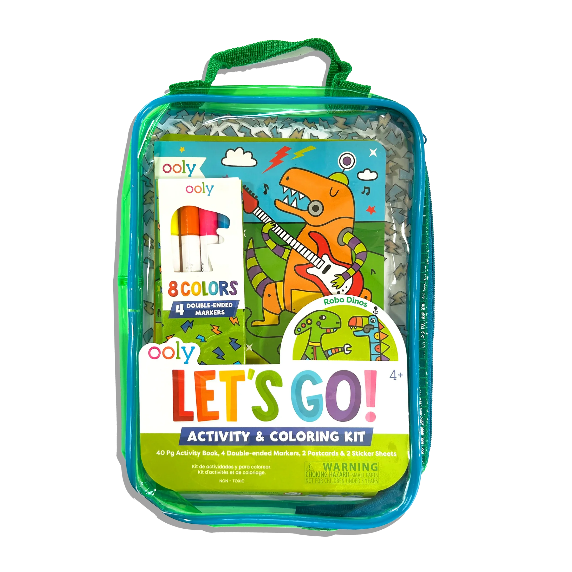 Let's Go! Activity & Coloring Kit - Robo Dinos | OOLY