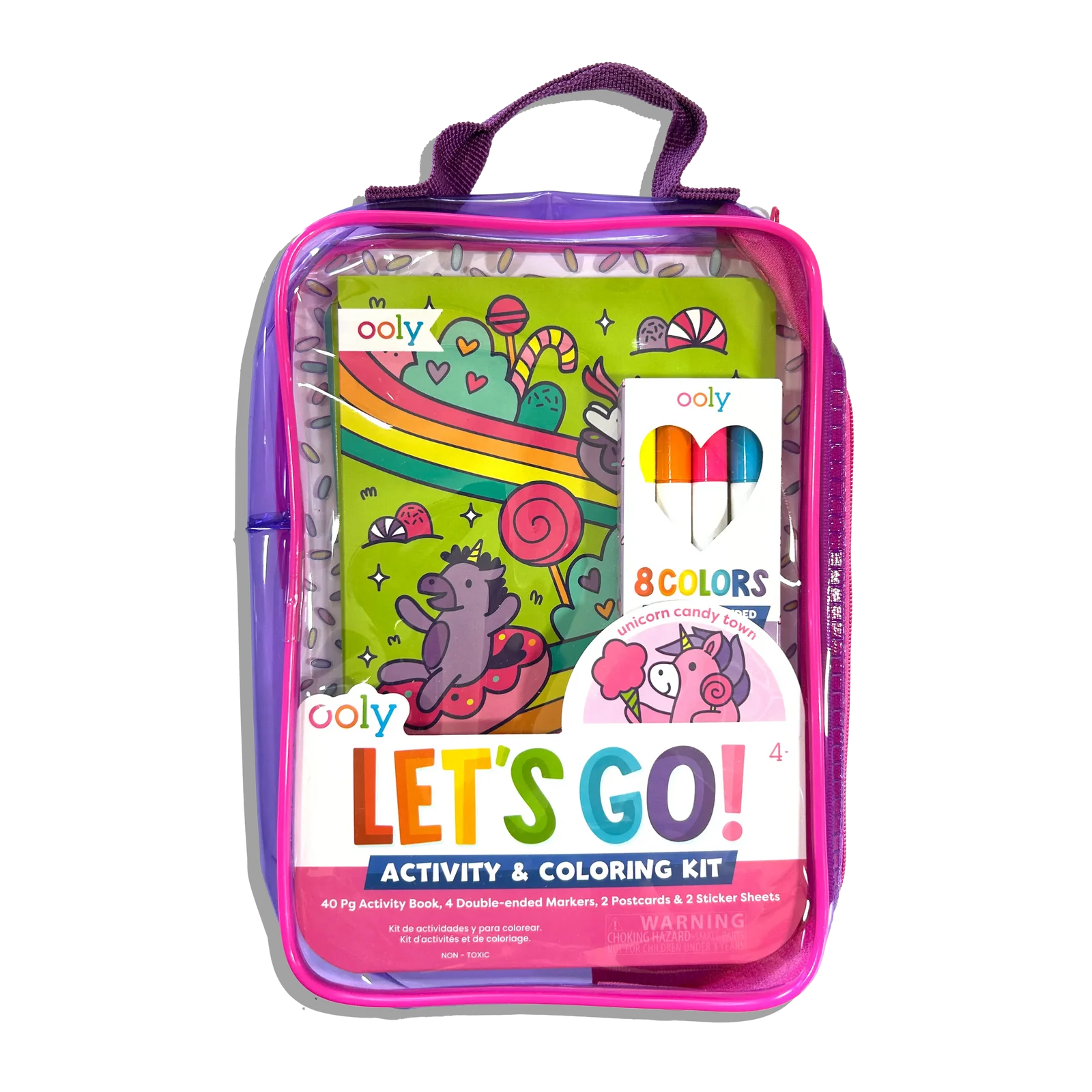 Let's Go! Activity & Coloring Kit - Unicorn Candy Town | OOLY