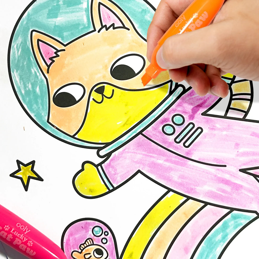 Lucky Cat Paw Scented Neon Highlighters - Set of 6 | OOLY