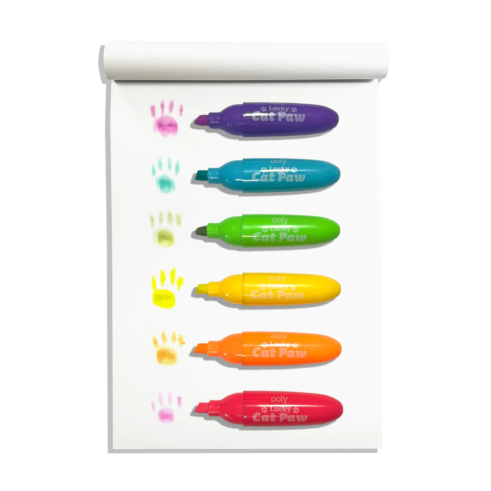 Lucky Cat Paw Scented Neon Highlighters - Set of 6 | OOLY