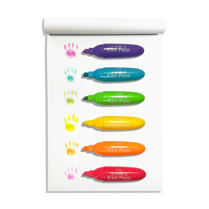Lucky Cat Paw Scented Neon Highlighters - Set of 6 | OOLY