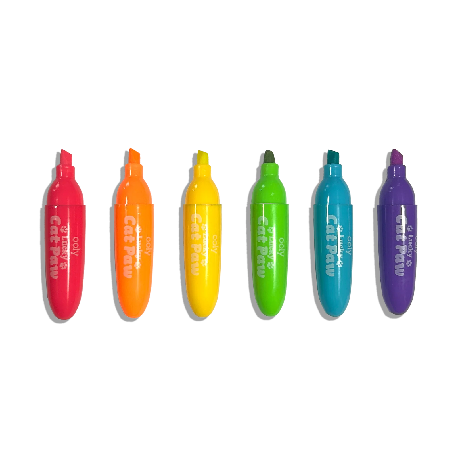 Lucky Cat Paw Scented Neon Highlighters - Set of 6 | OOLY
