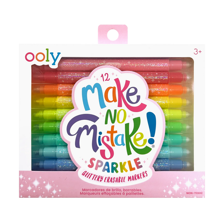 Make No Mistake! Sparkle Glittery Erasable Markers - Set of 12 | OOLY