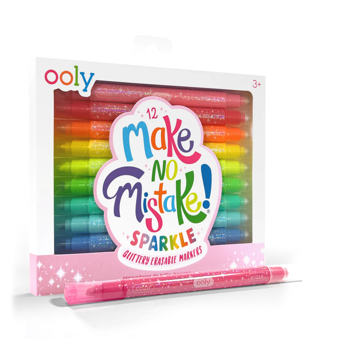 Make No Mistake! Sparkle Glittery Erasable Markers - Set of 12 | OOLY