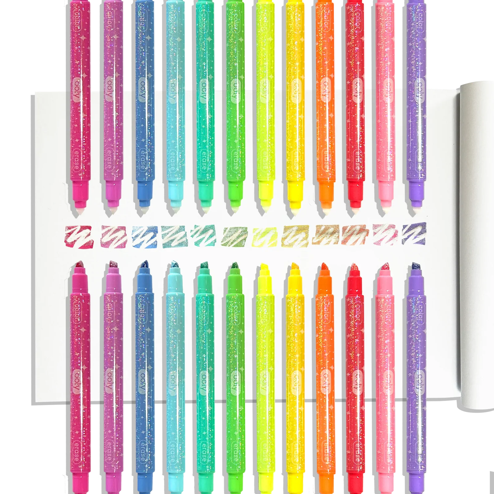Make No Mistake! Sparkle Glittery Erasable Markers - Set of 12 | OOLY