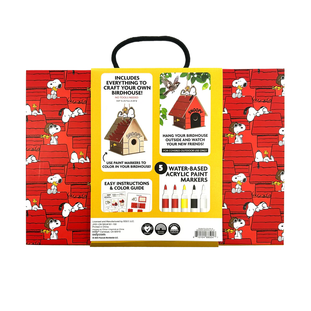 OOLY x Peanuts: Color'in Wooden Birdhouse Kit | OOLY