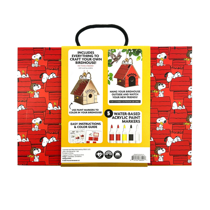 OOLY x Peanuts: Color'in Wooden Birdhouse Kit | OOLY