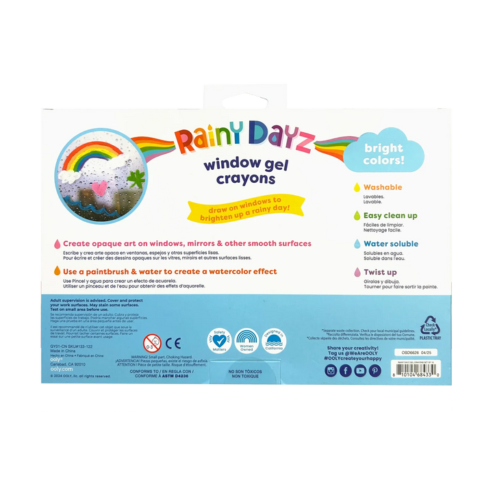 Rainy Dayz Window Gel Crayons - Set of 10 | OOLY