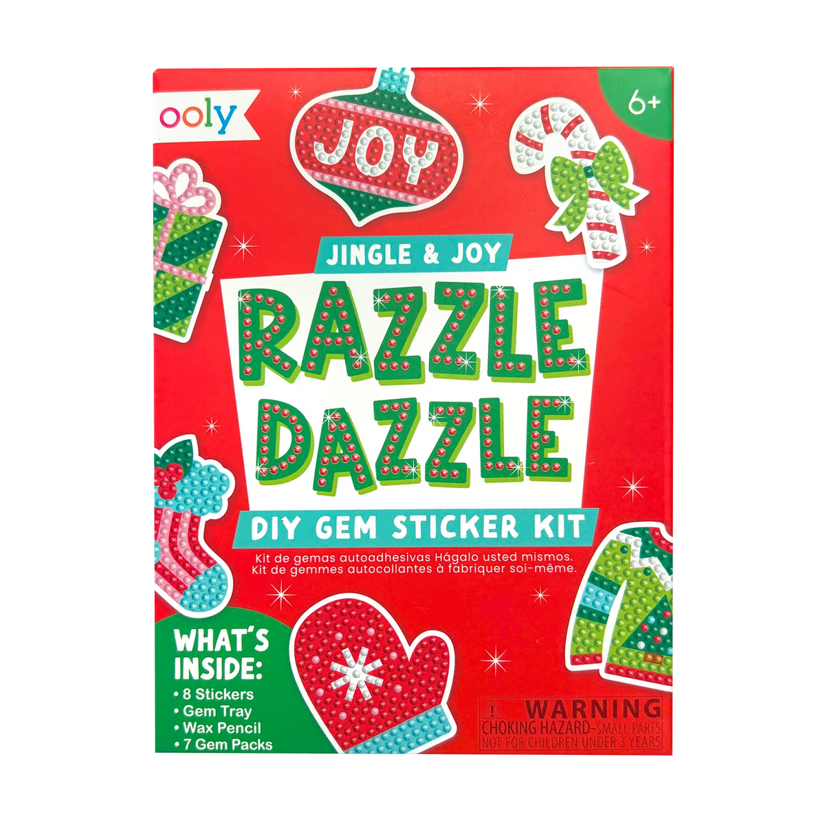 Razzle Dazzle DIY Gem Sticker Kit - Jingle & Joy | OOLY