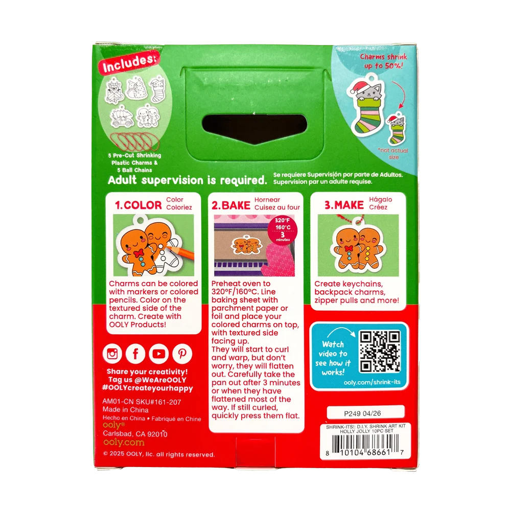 Shrink Its! Mini DIY Shrink Art Kit - Holly Jolly | OOLY