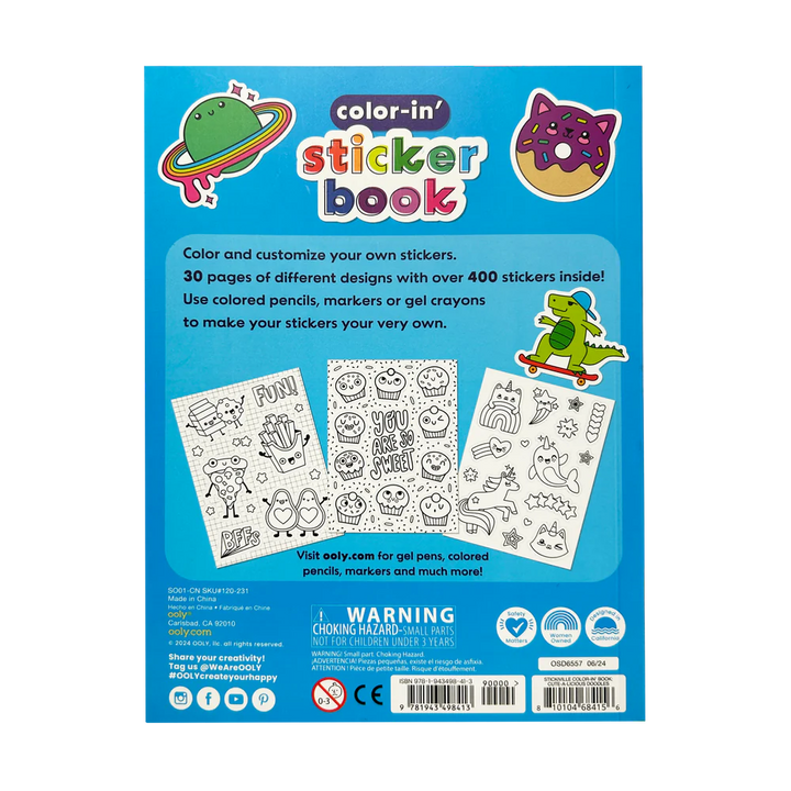 Stickiville Color-In’ Sticker Book: Cute-A-Licious Doodles | OOLY