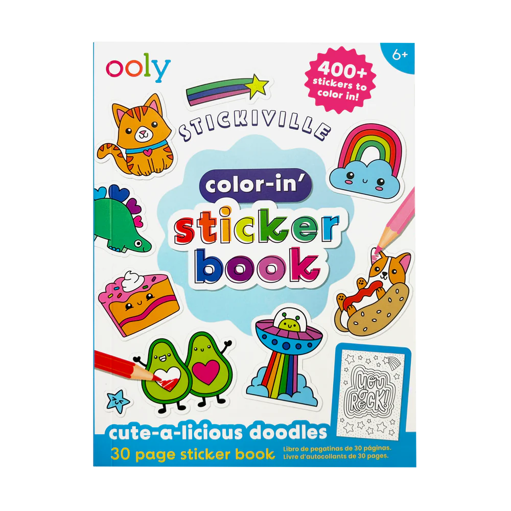 Stickiville Color-In’ Sticker Book: Cute-A-Licious Doodles | OOLY