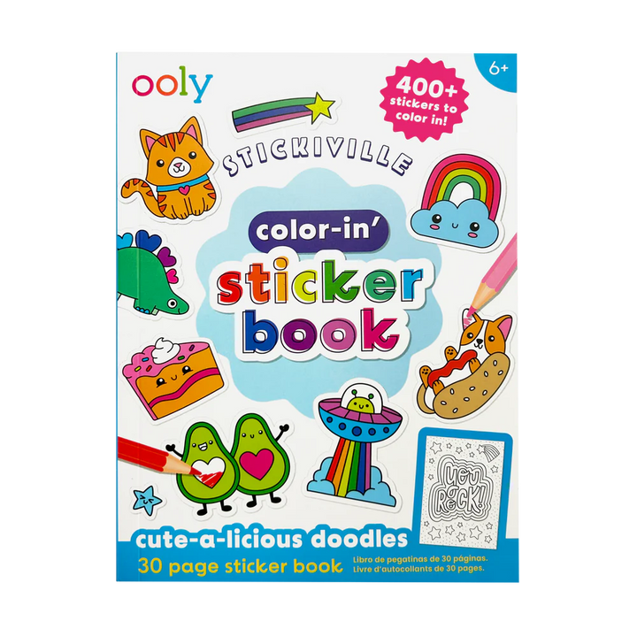 Stickiville Color-In’ Sticker Book: Cute-A-Licious Doodles | OOLY