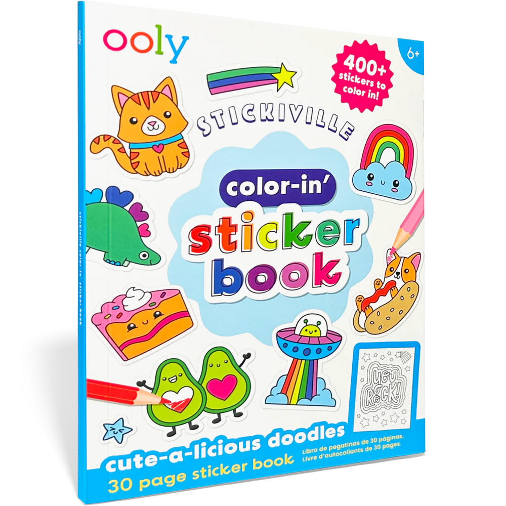 Stickiville Color-In’ Sticker Book: Cute-A-Licious Doodles | OOLY