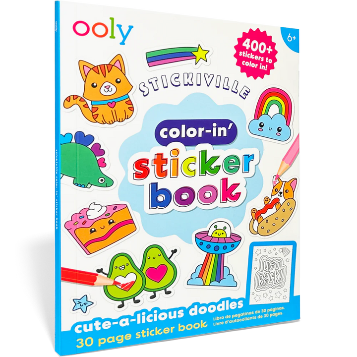 Stickiville Color-In’ Sticker Book: Cute-A-Licious Doodles | OOLY