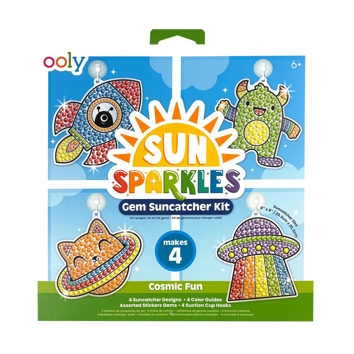 Sun Sparkles Gem Suncatcher Kit - Cosmic Fun - 4 Designs | OOLY