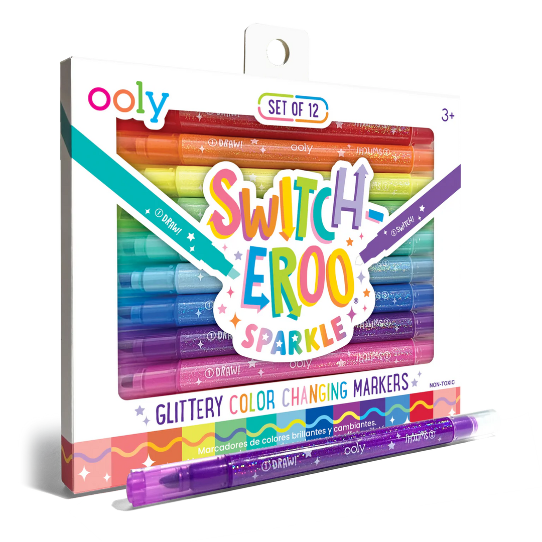 Switch-Eroo Sparkle Glittery Color Changing Markers - Set of 12 | OOLY