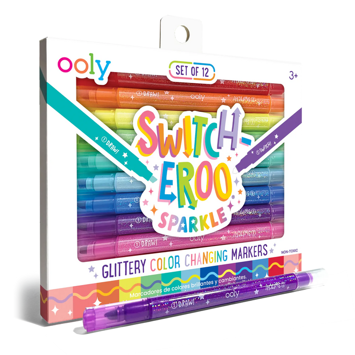 Switch-Eroo Sparkle Glittery Color Changing Markers - Set of 12 | OOLY