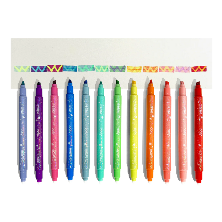 Switch-Eroo Sparkle Glittery Color Changing Markers - Set of 12 | OOLY