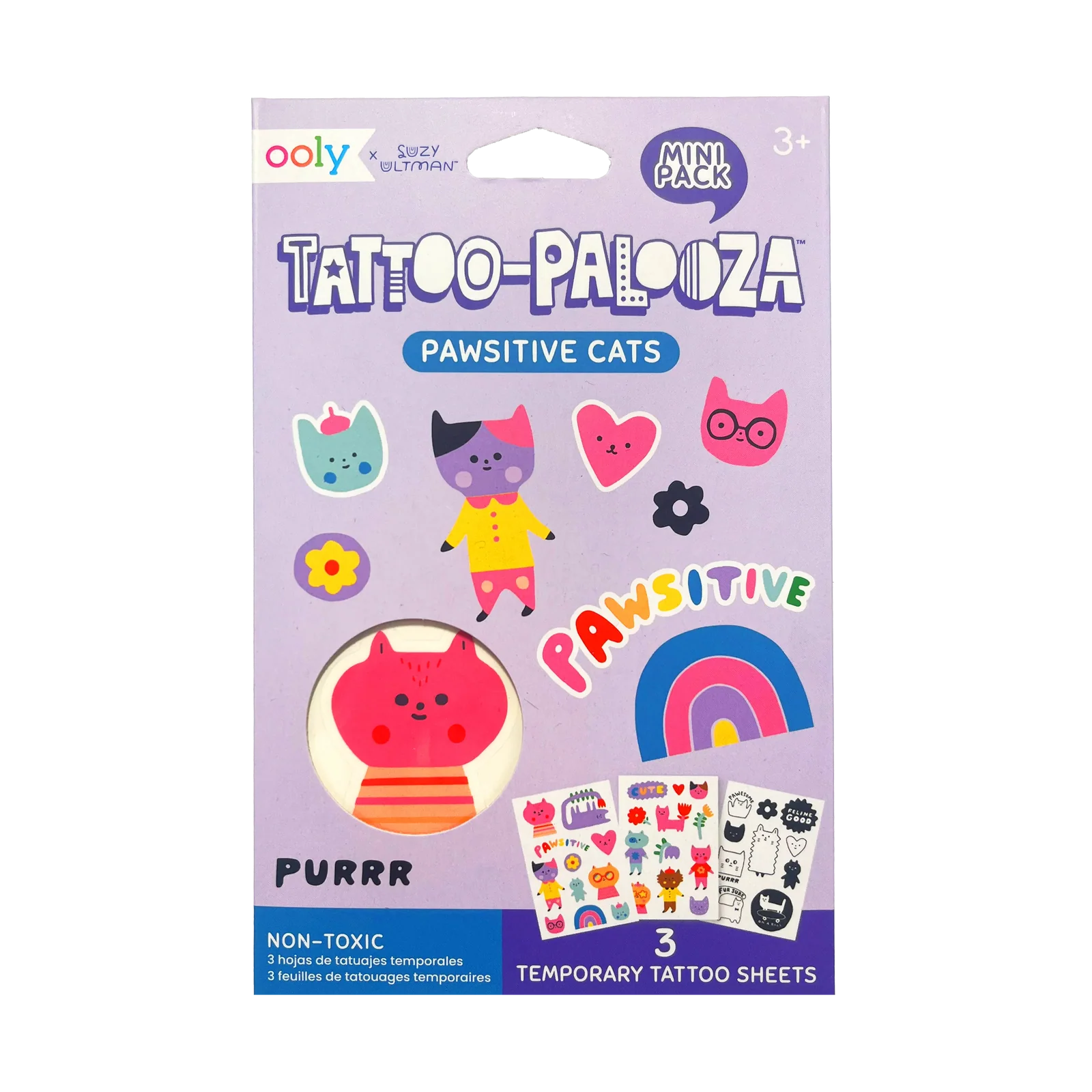 Tattoo-Palooza x Suzy Ultman: Temporary Tattoos Mini Pack - Pawsitive Cats | OOLY