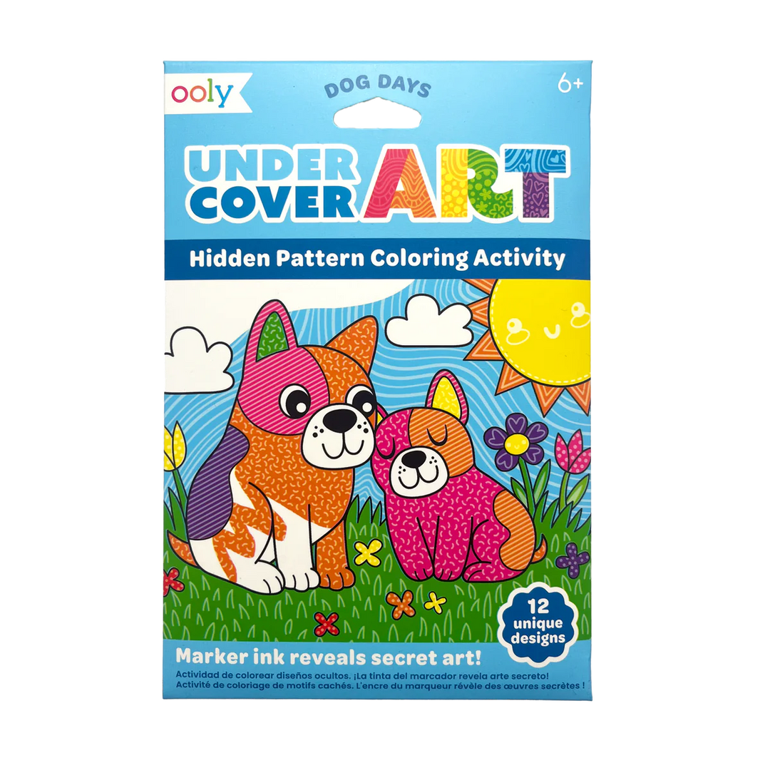 Undercover Art Hidden Pattern Coloring Activity Art Cards - Dog Days | OOLY