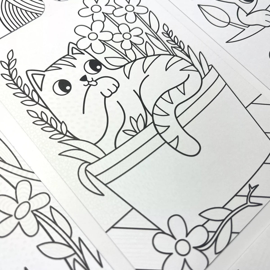 Undercover Art Hidden Pattern Coloring Activity Art Cards - Smitten Kittens | OOLY