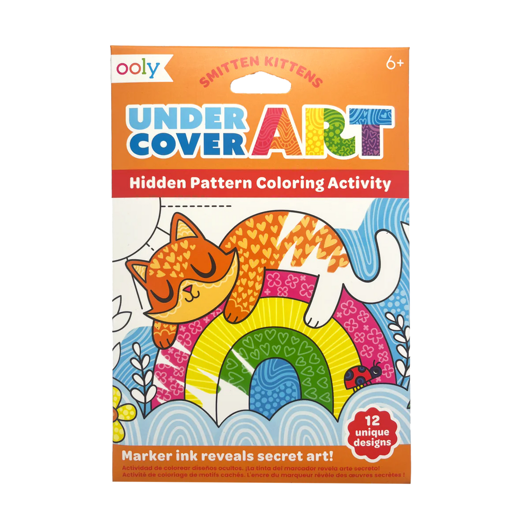Undercover Art Hidden Pattern Coloring Activity Art Cards - Smitten Kittens | OOLY