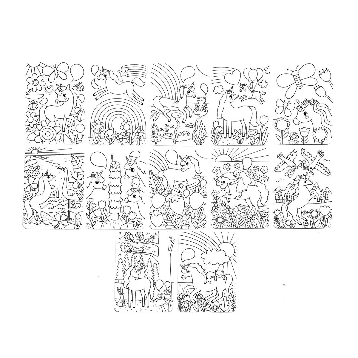 Undercover Art Hidden Pattern Coloring Activity Art Cards - Unicorn Friends | OOLY