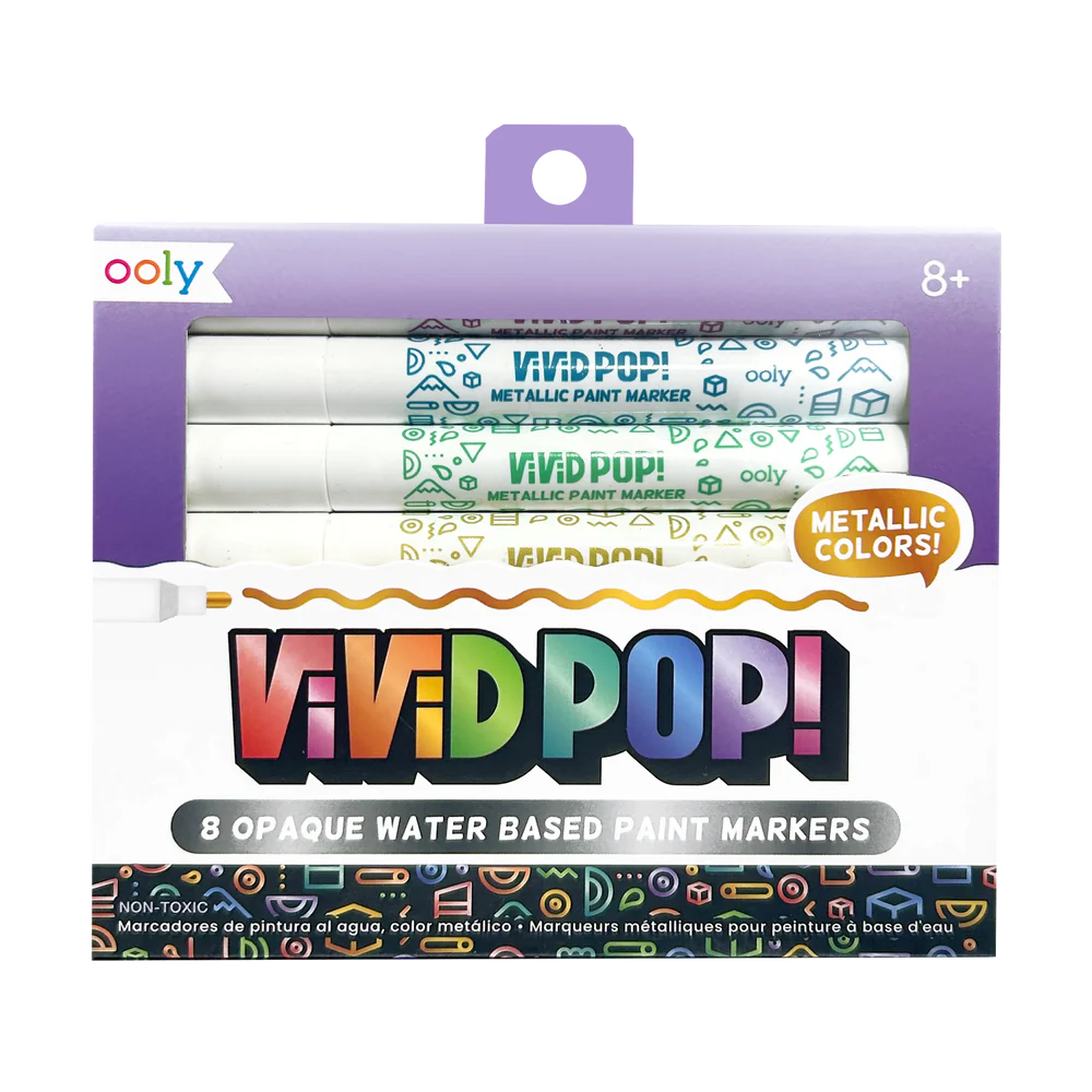 Vivid Pop! Water Based Paint Markers - Metallic - Set of 8 | OOLY