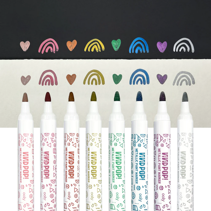 Vivid Pop! Water Based Paint Markers - Metallic - Set of 8 | OOLY