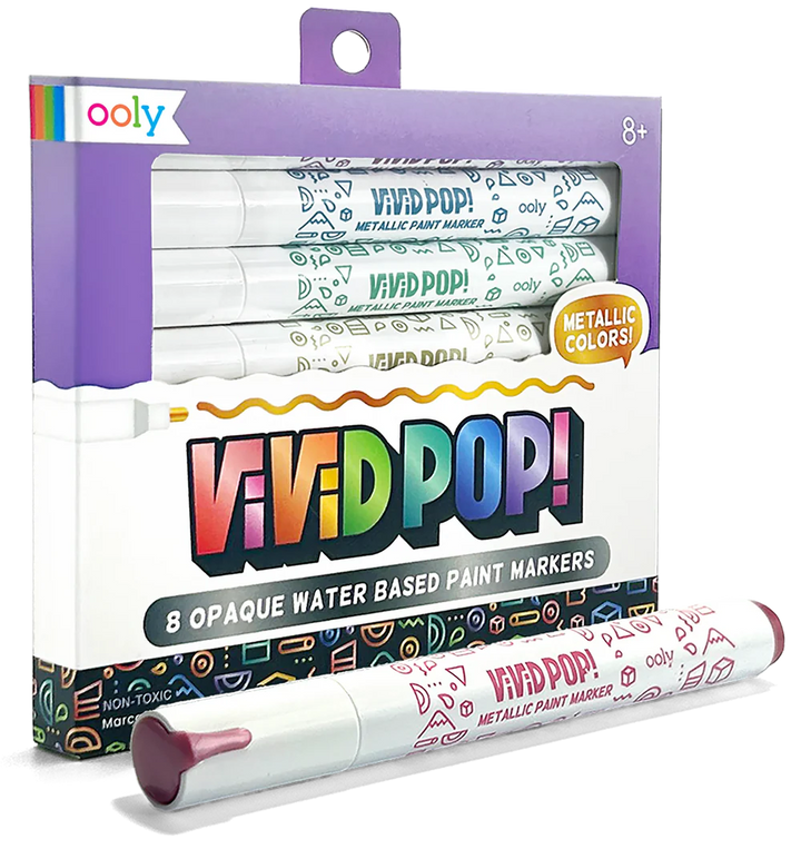 Vivid Pop! Water Based Paint Markers - Metallic - Set of 8 | OOLY