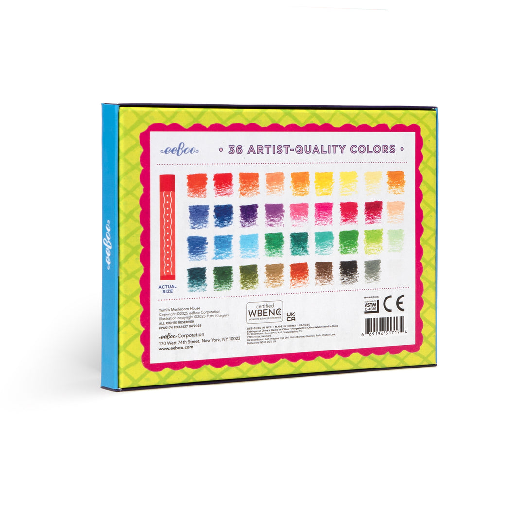 Yumi's Mushroom House 36 Oil Pastels | eeBoo