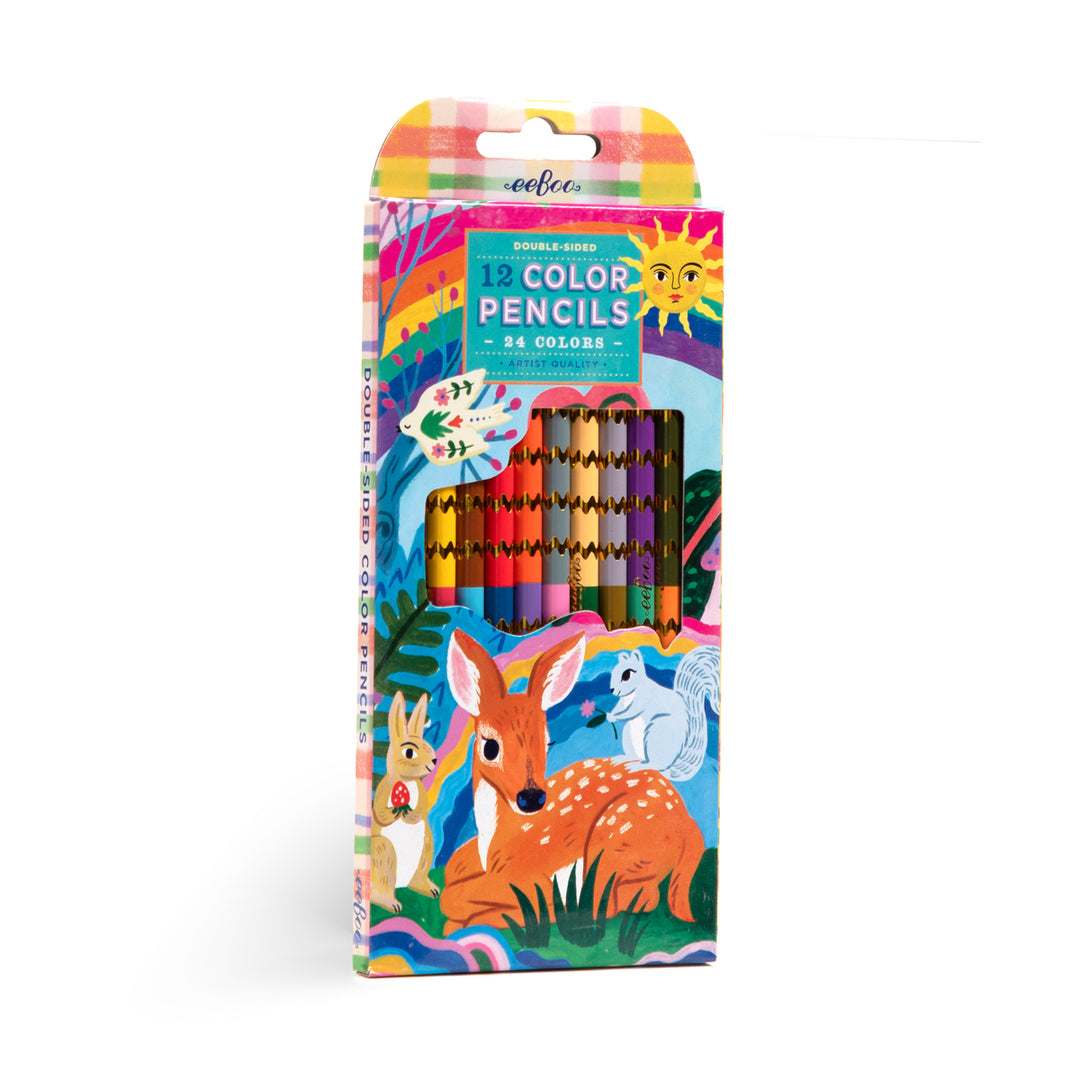 Fawn & Sun 12 Double Sided Pencils | eeBoo