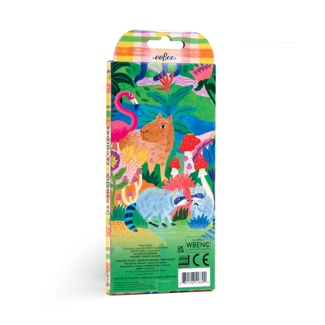 Fawn & Sun 12 Double Sided Pencils | eeBoo