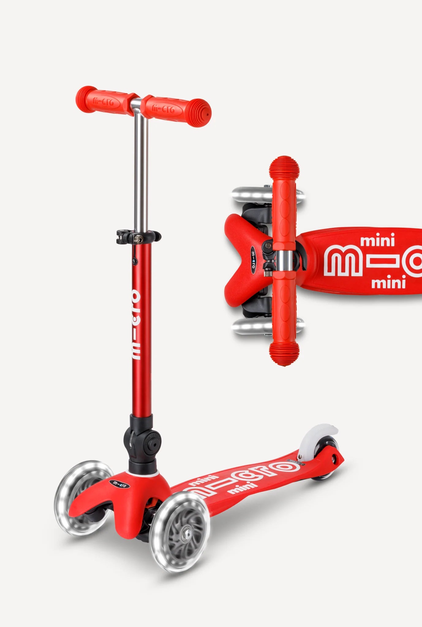 Micro Mini Foldable LED Scooter - Red/White - LOCAL PICK UP ONLY