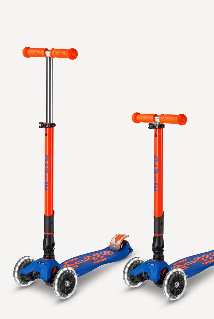 Micro Maxi Foldable LED Scooter - Neon Blaze Orange | Micro - LOCAL PICKUP ONLY