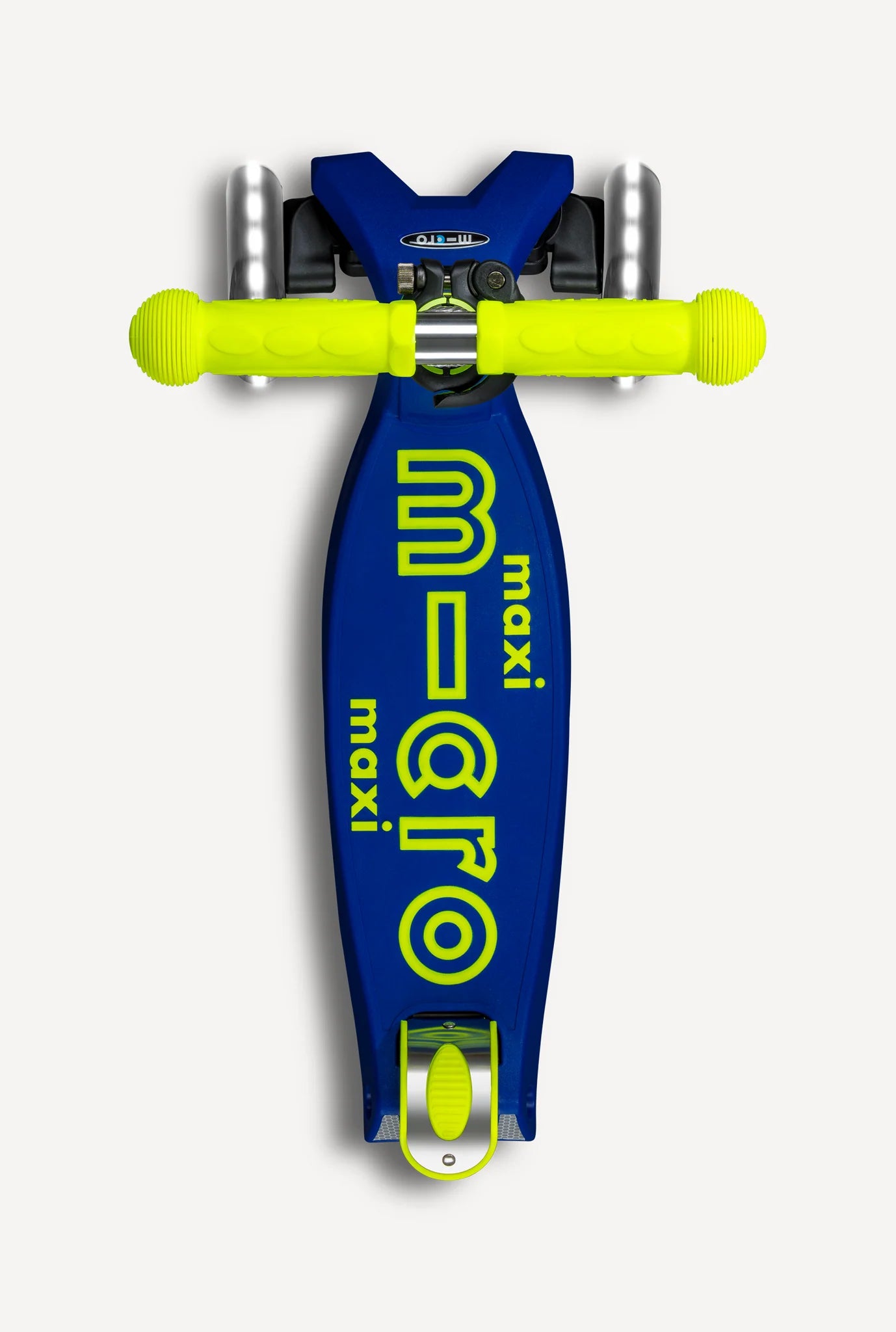 Micro Maxi Foldable LED Scooter - Neon Canary Yellow/Blue | Micro - LOCAL PICKUP ONLY