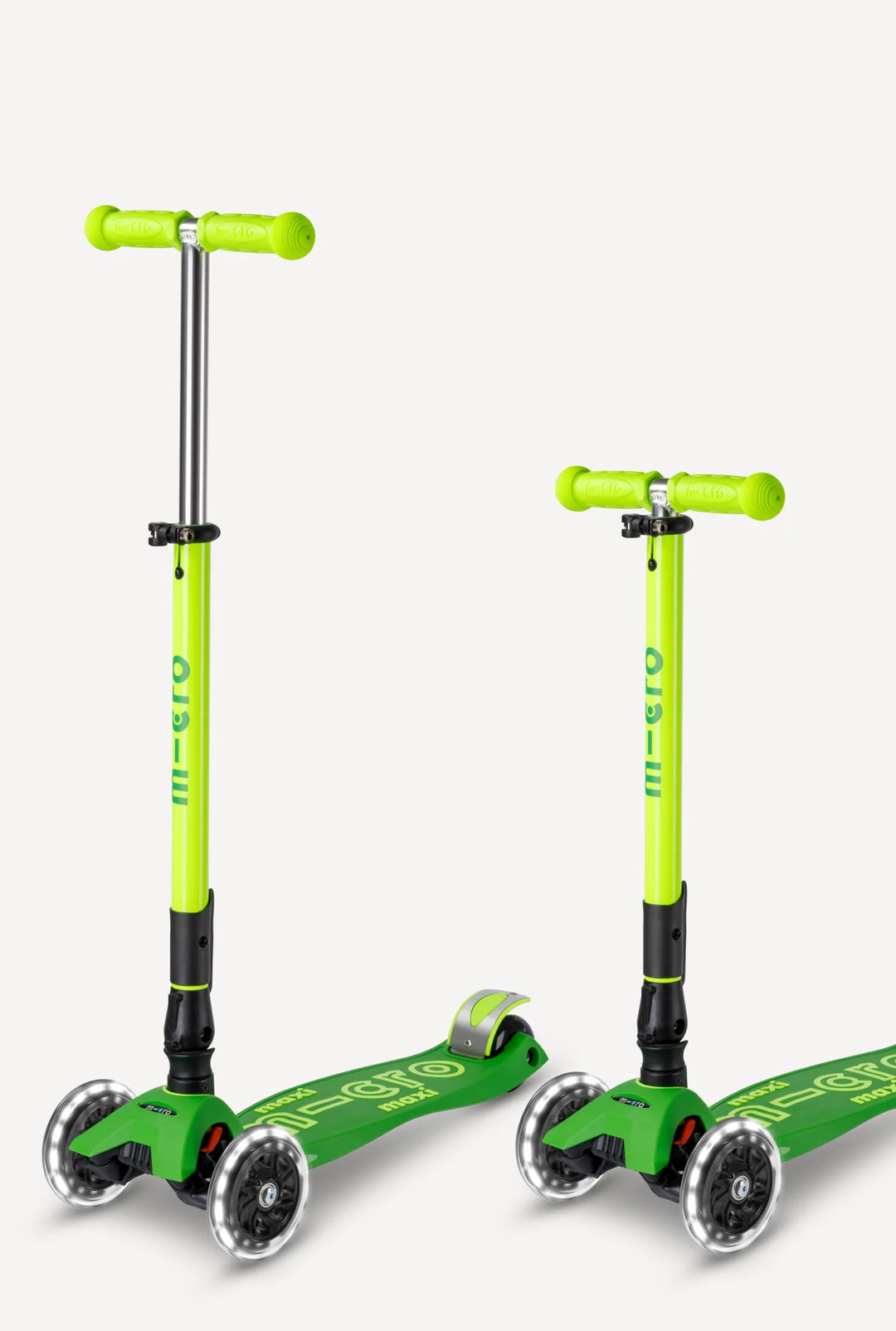 Micro Maxi Foldable LED Scooter - Neon Parrot Green | Micro - LOCAL PICKUP ONLY